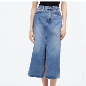 Madewell The Riley Denim Midi Skirt size 27 NWOT